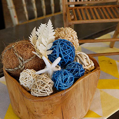 Qingbei Rina Blue Decorative Balls,Assorted Wicker Rattan Balls,Spring Bowl Vase Fillers for Centerpieces,Decorative Orbs Woven Spheres,Home Table Party Decor,Gifts - Image 4