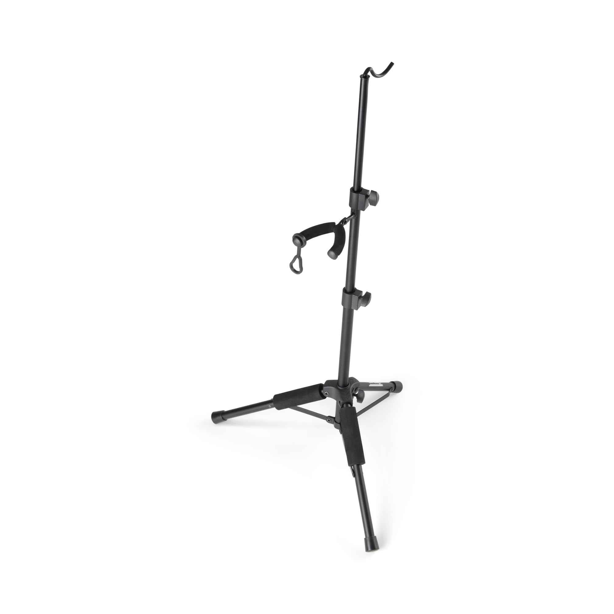 OnStage Viola/Violin Stand with Bow Holder Foldable Orchestral Strings Accessories-Head Protection Lock&Bow Hanger,Tripod Base,Height Adjustable,Padded,Steel,Nonslip Rubber Feet, Portable, Black
