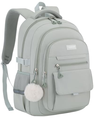 Image of Teen Girls School Backpack, Aesthetic Bookbag Laptop Backpack for Kids Elementary Middle High School College Women Students Mochilas Ninas, Green