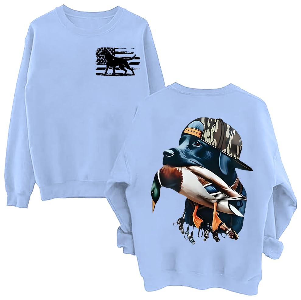 Duck Hunting Sweatshirt, Bold Black Hunting Dog with Duck Sweatshirt, Labrador Hunting Dog Sweatshirt