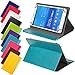 Produktbild Universal elegante Kunstleder-Tasche für verschiedene Tablet Modelle (7 / 8 Zoll, Türkis) Größe Schutz Case Hülle Cover Neigungswinkel verstellbar, mit Gummibandverschluss in gleicher Farbe