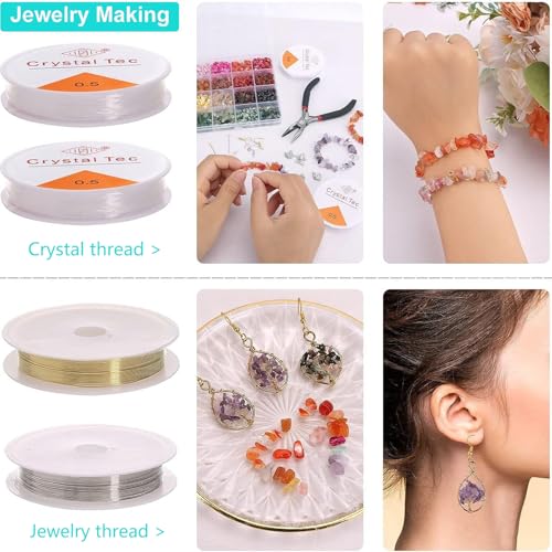 Miniatura 3 de Juego De 24 Colores Para Hacer Joyas, 1073 Cuentas De Piedras Preciosas Naturales Con Agujero, Cuentas De Piedra De 5 A 7 Mm Para Manualidades, Joyas, Pulseras, Collares Y Pendientes, Juego De Cuentas