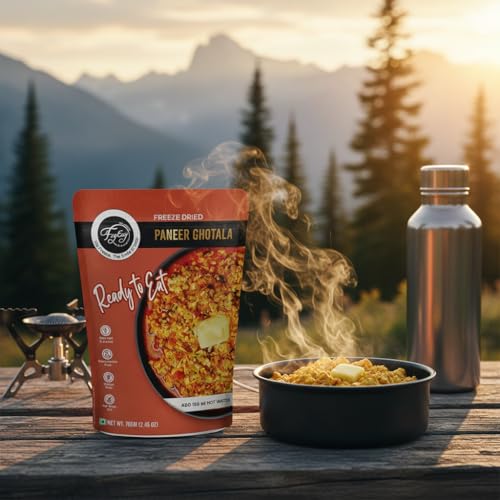 Image of FzyEzy Freeze-Dried Paneer Gotala | Ready-to-Eat Indian Curry | High-Protein | Gluten-Free | No Preservatives | Authentic Taste | Just Add Hot Water | 70gm