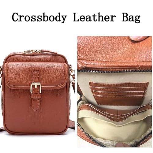 Sculptiure Crossbody Bag, New Crossbody Leather Bag, Multi-Layer Vintage Anti Theft Shoulder Bags with 10 Card Slots2