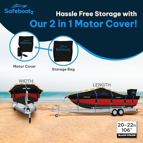 Boat Covers 20-22 ft, Safeboatz Storm Series, 13-Point Ratchet System, 106" - image 4