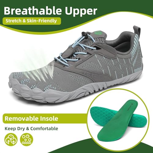 Image of SAGUARO Womens Mens Barefoot Shoes Minimalist Trail Runner Wide Toe Box Zero Drop Outdoor Cross Training Shoe