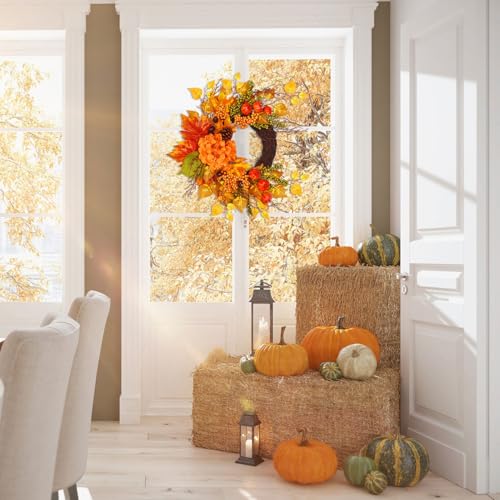 Rocinha L12X9HWZ8I 22.83 Inch Fall Wreaths For Front Door Outside thumb #6