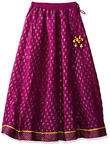 Image of BIBA Girls Women Art Silk Readymade Violet Lehenga Set