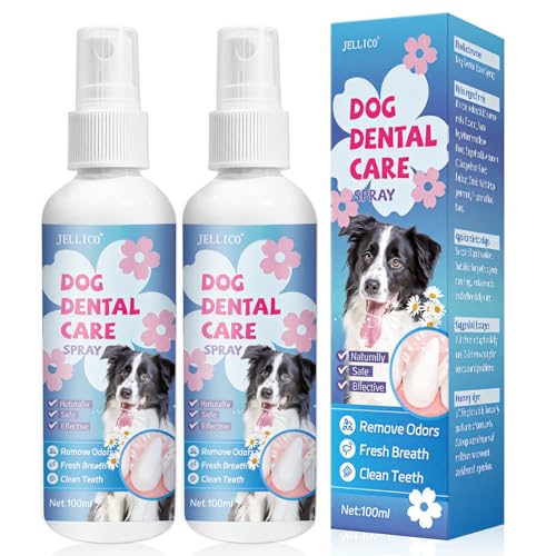 2x100ml Dentalspray Haustier, Dentalspray für Hunde & Katzen, Tier Dentalspray zur Zahnsteinentfernung und Zahnreinigung, Zahnreinigung ohne Bürste, bekämpft Mundgeruch, einfach anzuwenden