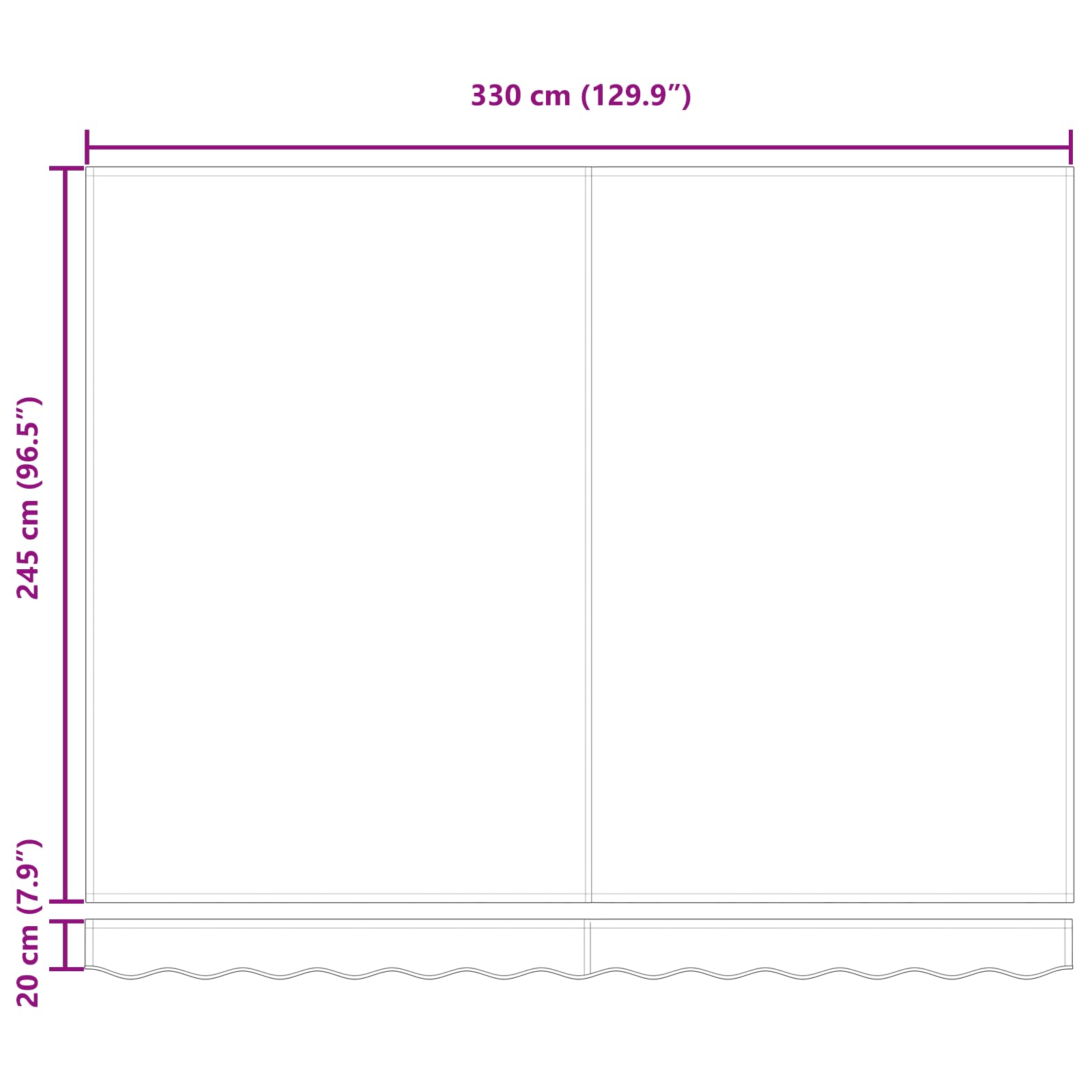 Tomostar Toile de Remplacement Store Banne, Toit de Rechange Tissu de Remplacement pour Auvent Cadre de 3,5x2,5 m Beige
