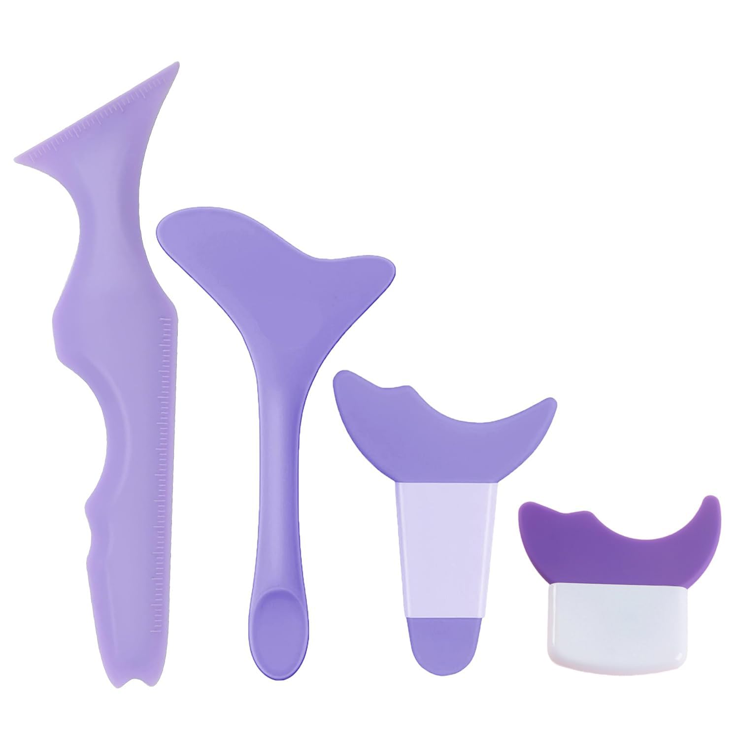 4 Pcs All In One Eyeliner Stencils Wing Tips + Eyeshadow and Eyeliner Stencils Pad + Silicone eyeshadow baffle, Defined Eyeliner Eyelash Guide Tool for Beginners and Makeup Masters - Purple