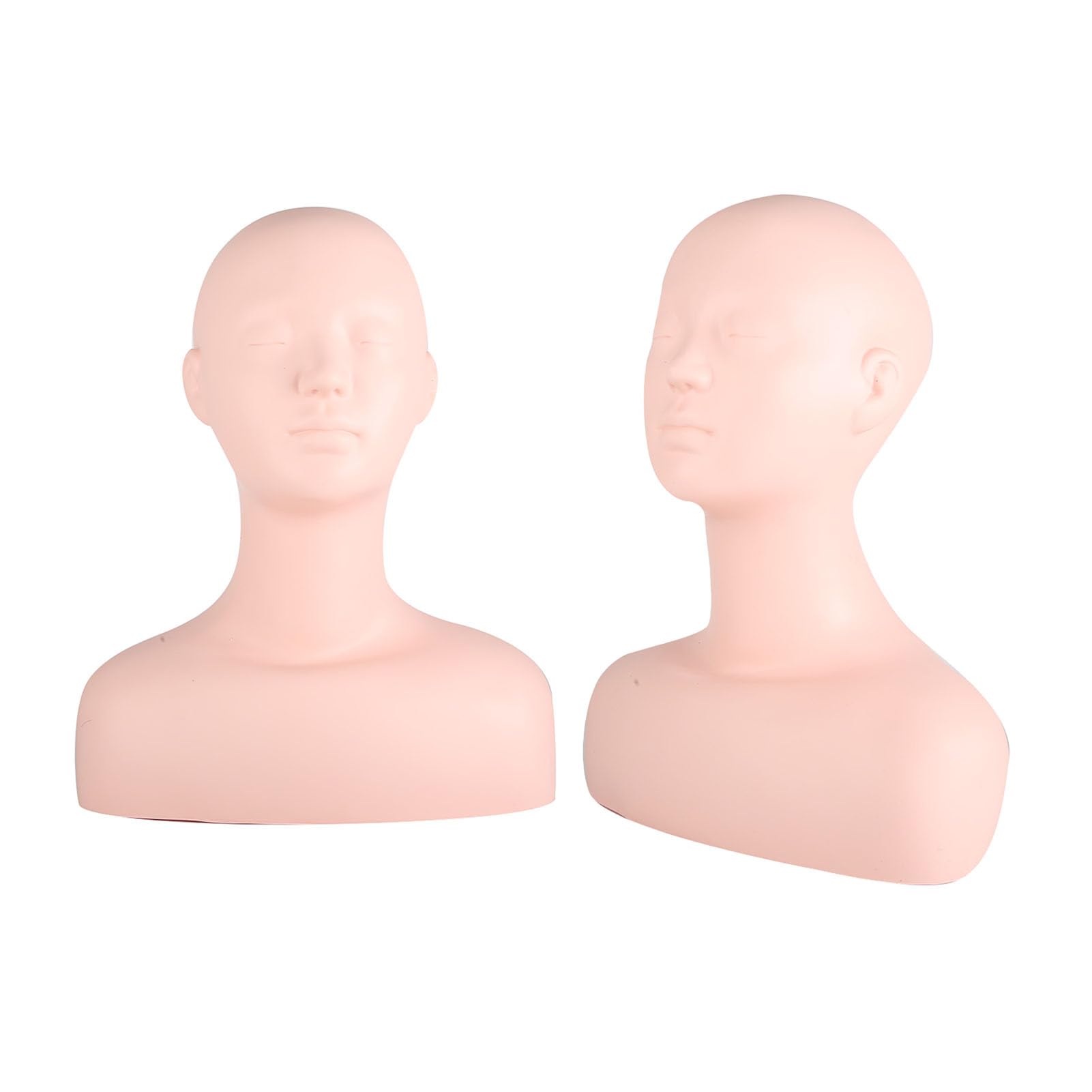 Asixxsix Schaufensterpuppe Kopf, 21.3in PVC Manikin Kopf Schaufensterpuppen mit Schulter Lebensgröße Multi-Funktion weiche Schaufensterpuppe Kopf Modell für Make-up, Friseure, Massage Praxi
