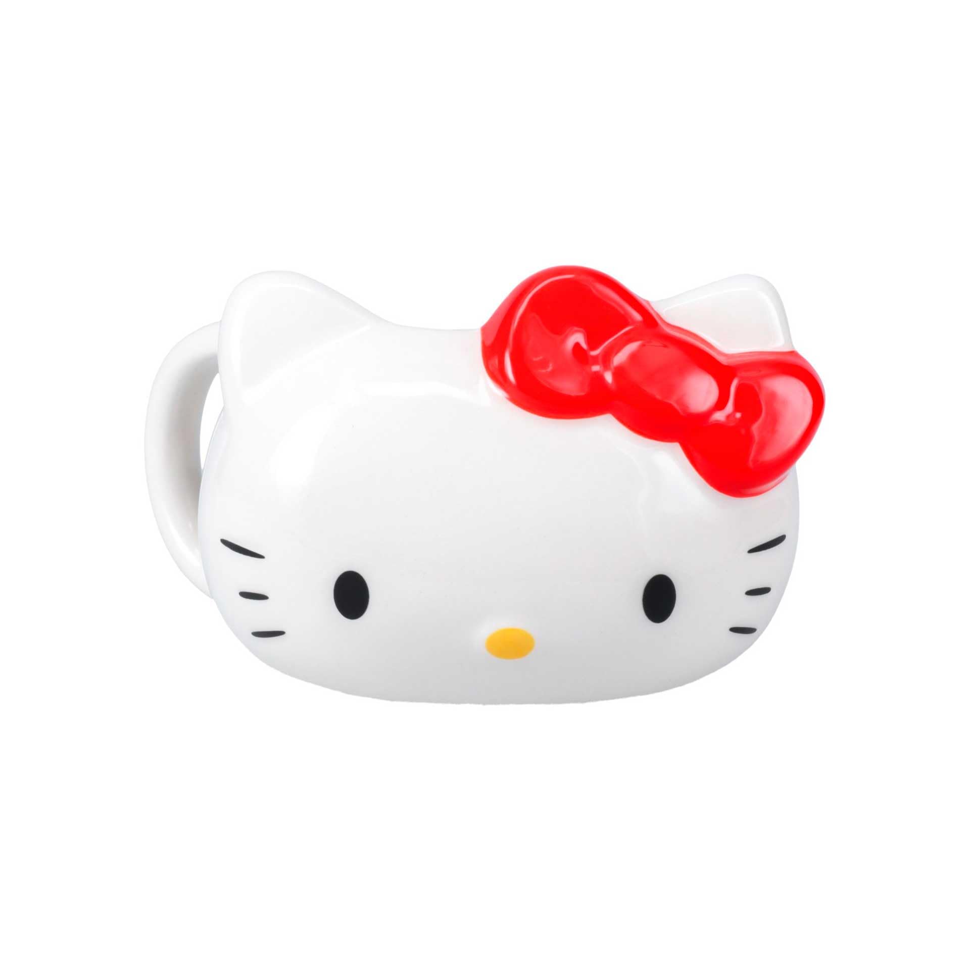 Paladone Hello Kitty Official Licensed Ceramic Amine Cartoon Cat Shaped Mug with Classic Red Bow