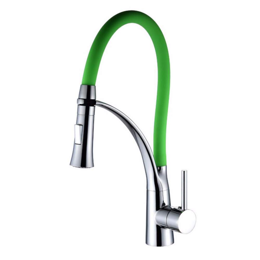 Robinet de cuisine rotatif universel mitigeur eau chaude froide cuivre couleur vert
