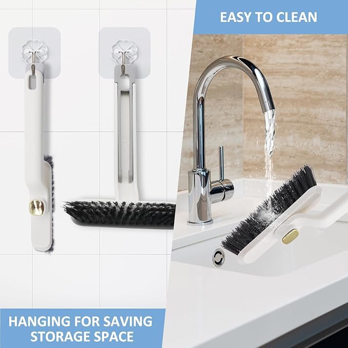 Image of KROYWEN Multi-Function Bathroom Plastic Cleaning Brush,Tiles Cleaning Brush,Hard Bristle Rotating Crevice Gap Cleaning Brushes for Bathroom,Floor Cleaner Brush(Multi Colour) (1)