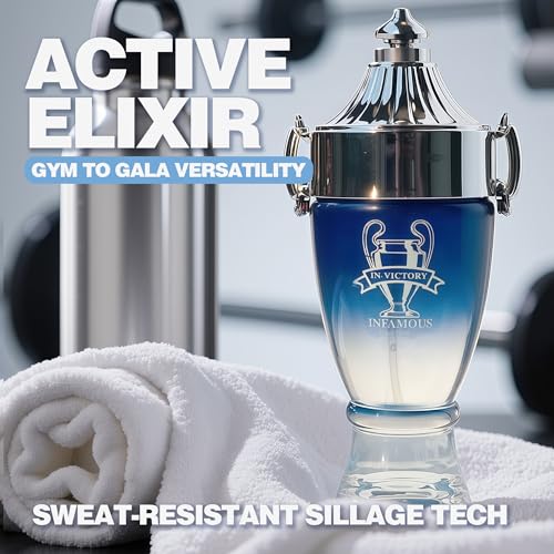 Image of Men's Cologne Victory Infamous Original Natural Spray Eau De Toilette,Long-Lasting Scent Perfume for Men Elegant Bottle - Great Holiday Gift, 3.4 Fl Oz /100 Ml