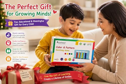 Image of Braintastic Wooden Color and Pattern Matching Fun Learning Game Baord for Kids 4+