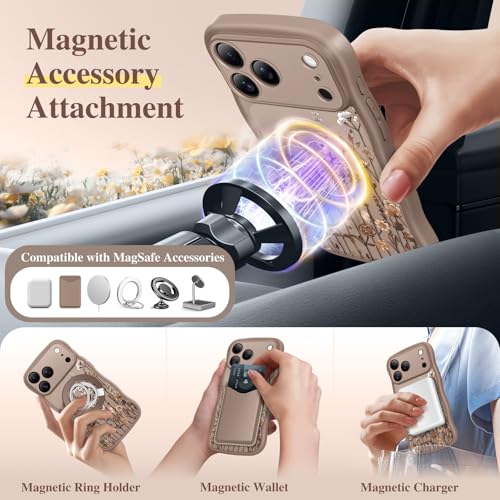 Image of GVIEWIN for iPhone 17 Pro Max Case Compatible with MagSafe Curly Wave Edge