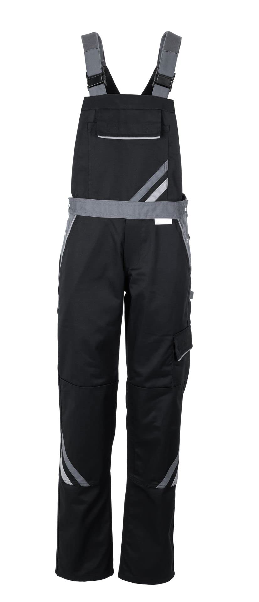 Planam Damen-Latzhose HIGHLINE – Schwarz/Schiefer/Zink, Größe 36