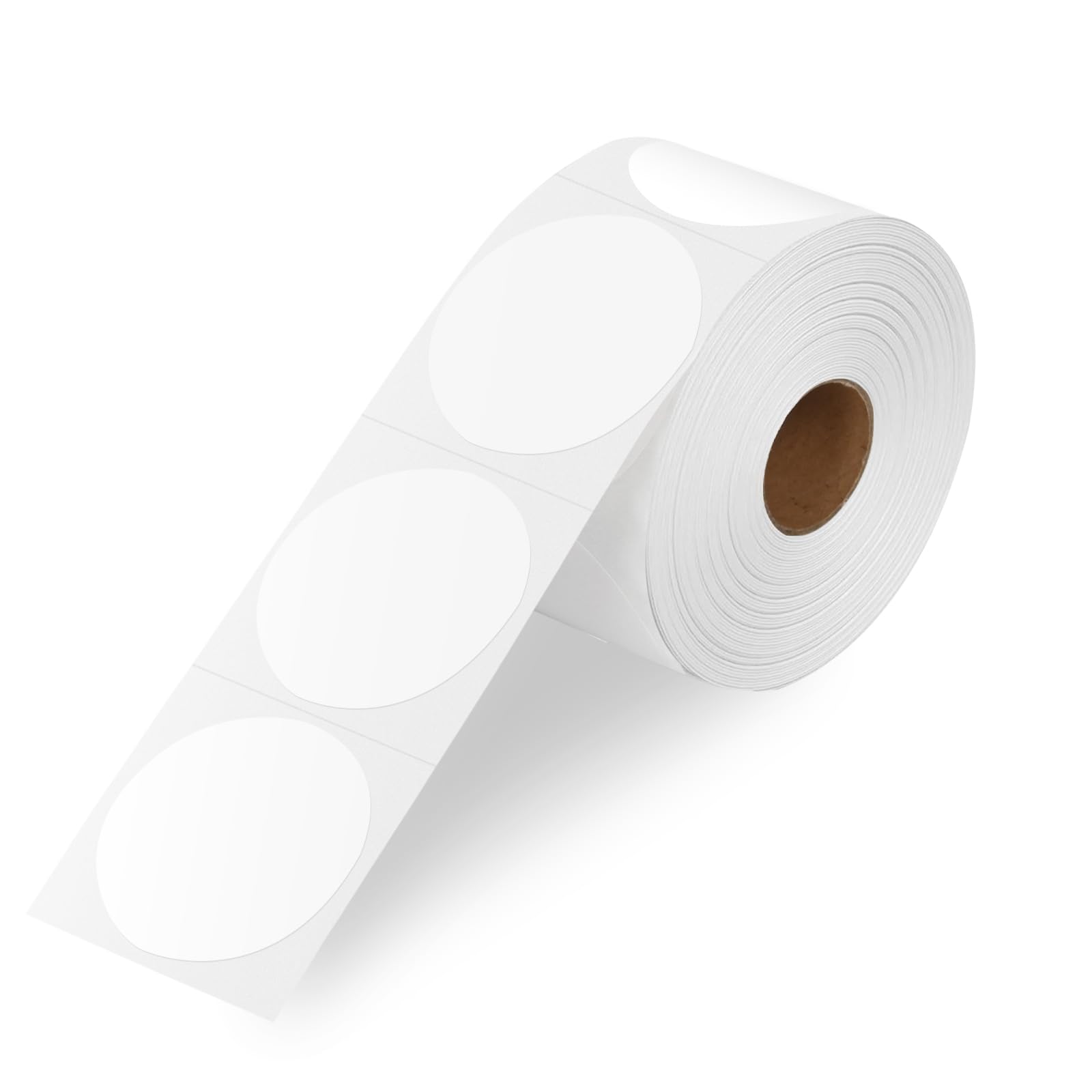 2 Inch Circle Thermal Labels, Self Adhesive 2x2 Direct Thermal Labels Round, White, 750 Sheets per Roll, 1 Roll