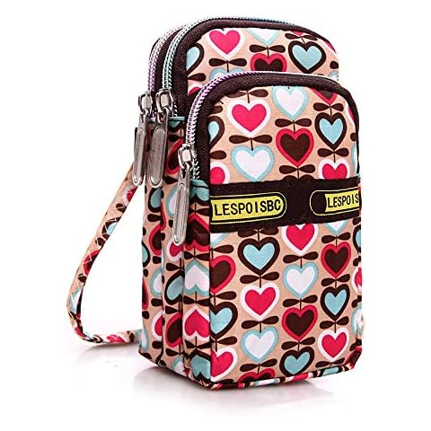 whatUneed Ladies Cross-body Bag Mobile Phone Shoulder Bag Wallet Pouch, Handbag Wristlet Purse for Carrying Card Cellphone for Women Cover