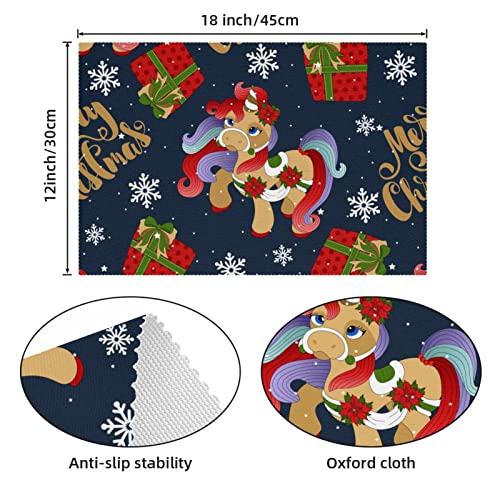 Set de table licorne de Noël lavable pour éviter les taches de fêtes - 5