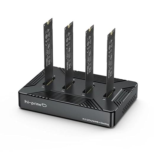 Gaveta Dock Station 4 baias M.2 NVME NGFF - 32TB, hi-prime