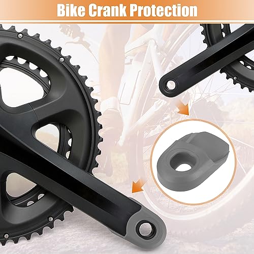 X AUTOHAUX 2pcs Soft Plastic Bicycle Bike Cycling Crank Boot Protectors Gray, Grey - Image 3