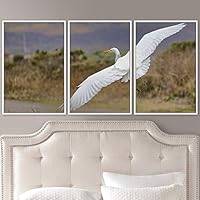 3 Piece Framed Canvas Wall Art Beach Birds Canvas Prints Home Artwork Decoration for Living Room,Bedroom - 16