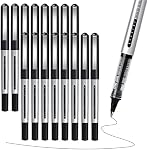 Stylo de rollerball Stylos à pointe fine: paquet de 16 0.5mm Stylos d'encre mince extra Stylo à bille Gel encre noire liquide, stylos de gel Stylots d'écriture noir pour prendre des notes, Journaling, Signature, École, Fournitures de bureau