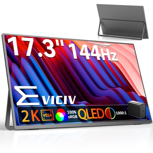 EVICVI製17.3インチモバイルモニター（スタンド一体自立式） Amazon.co.jp: EVICIV モバイルモニター 17.3インチ 2K 144Hz