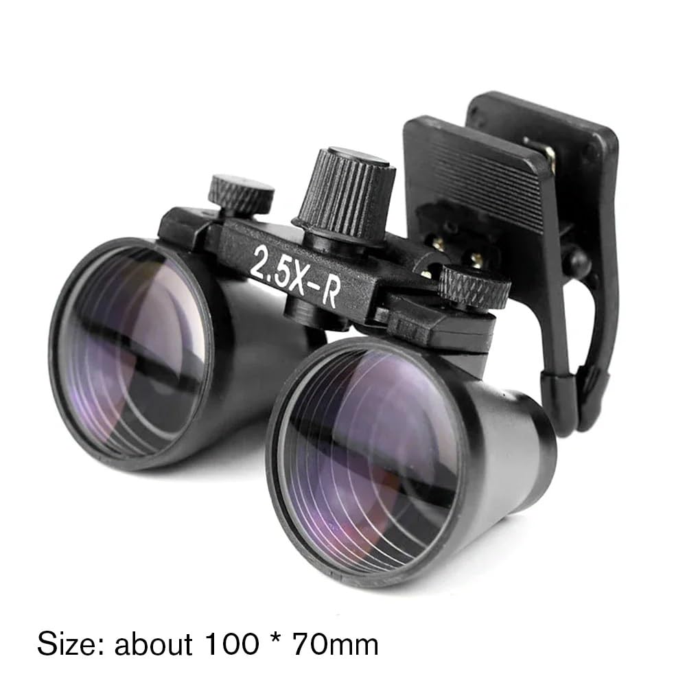 Generic 2.5X 3.5X Binocular Loupes Professional Portable Optical Dental Loupes Dentist Surgical Magnifier Magnifying Glass Clip On Type Eyepieces (2.5X-R), Black