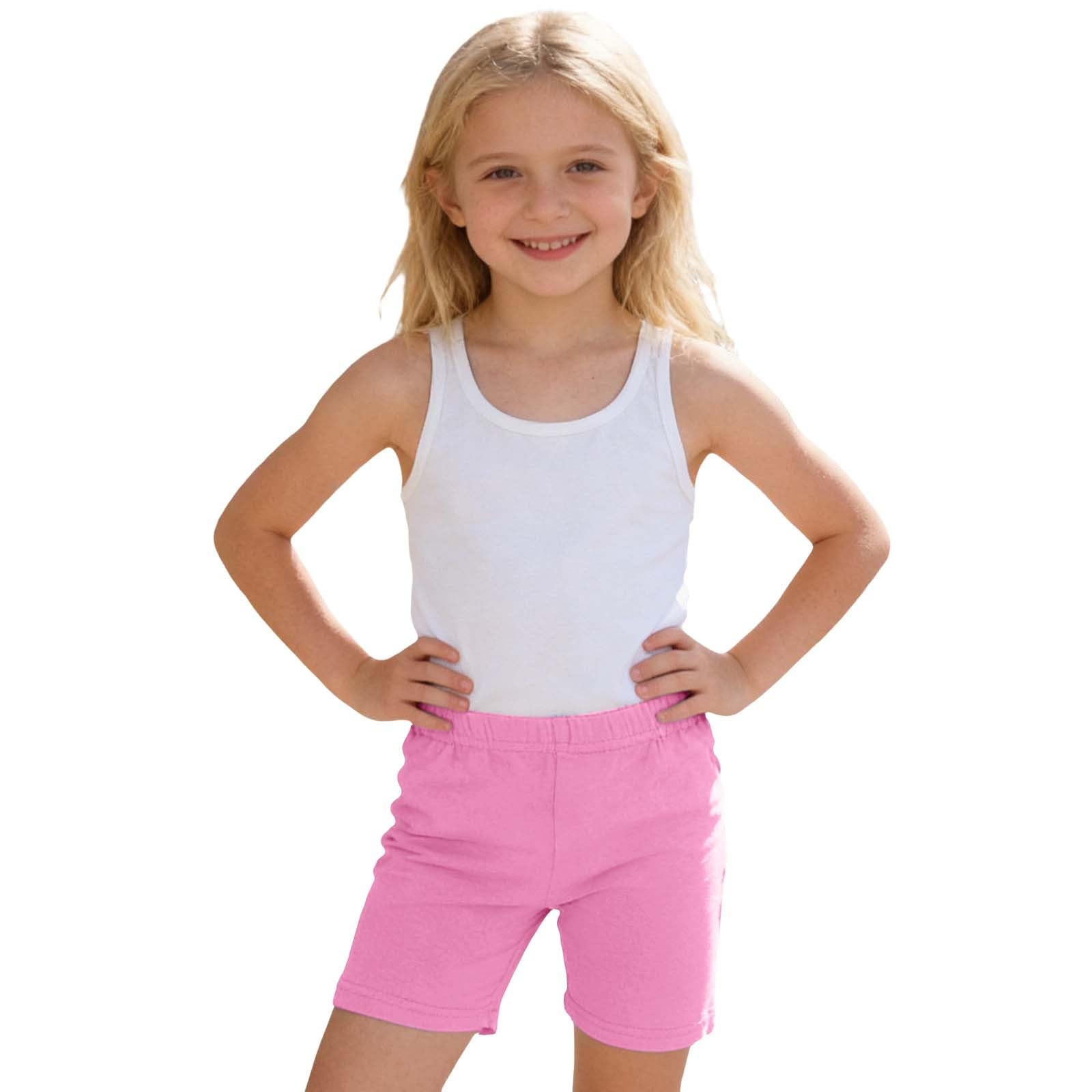 Generisch Mädchen Kurze Leggings Baumwolle Radlerhose Sommer Activewear Shorts, Kinder Unter Kleid Hosen, Elastische Sporthose Turnhose Sommerhose für Sport Laufen Tanz Wandern