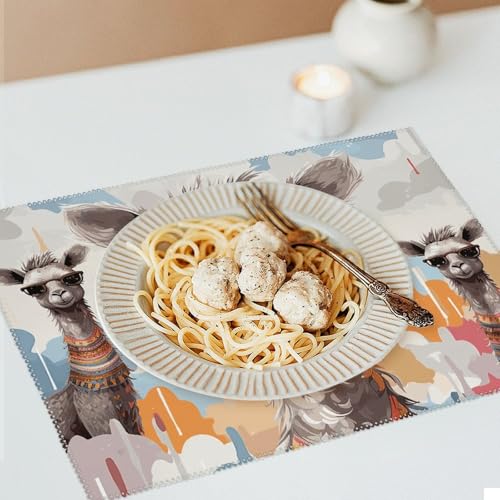 Set de table girafe en toile premium chic et thermorésistant x6 - 7