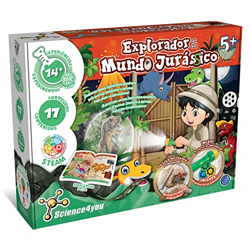 Science4you Explorador Jurasico para Niños 4 5+ Años - Juego Paleontologia con 14+ Experimentos, Kit Excavacion, Puzzle Dinosaurios,Huevos Dinos, Juegos Educativos para Niñas y Niños 4 5 6 7+ Años