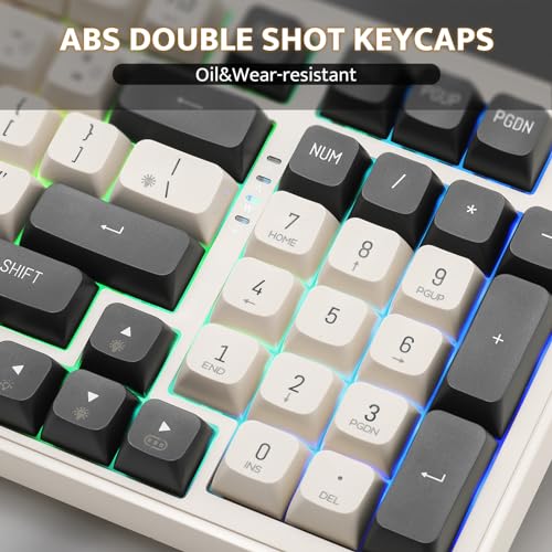 Image of darkFlash DF98 Wireless Mechanical Keyboard, 3-Modes BT /2.4GHz /USB-C, Gasket RGB, Hot Swappable Thocky Keyboard, Pre-lubed Linear Yellow Switch, 98 Keys for PC /Tablet /PS /Xbox(Gray)