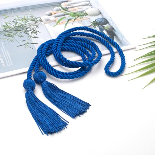 Image of ONUPGO Royal Blue Graduation Cord, 68 inch Graduation Honor Cords,2026 Rayon Braided Tassel Cord, Polyester Yarn Long Robe Honor Rope for Graduation Students, Bachelor Gown