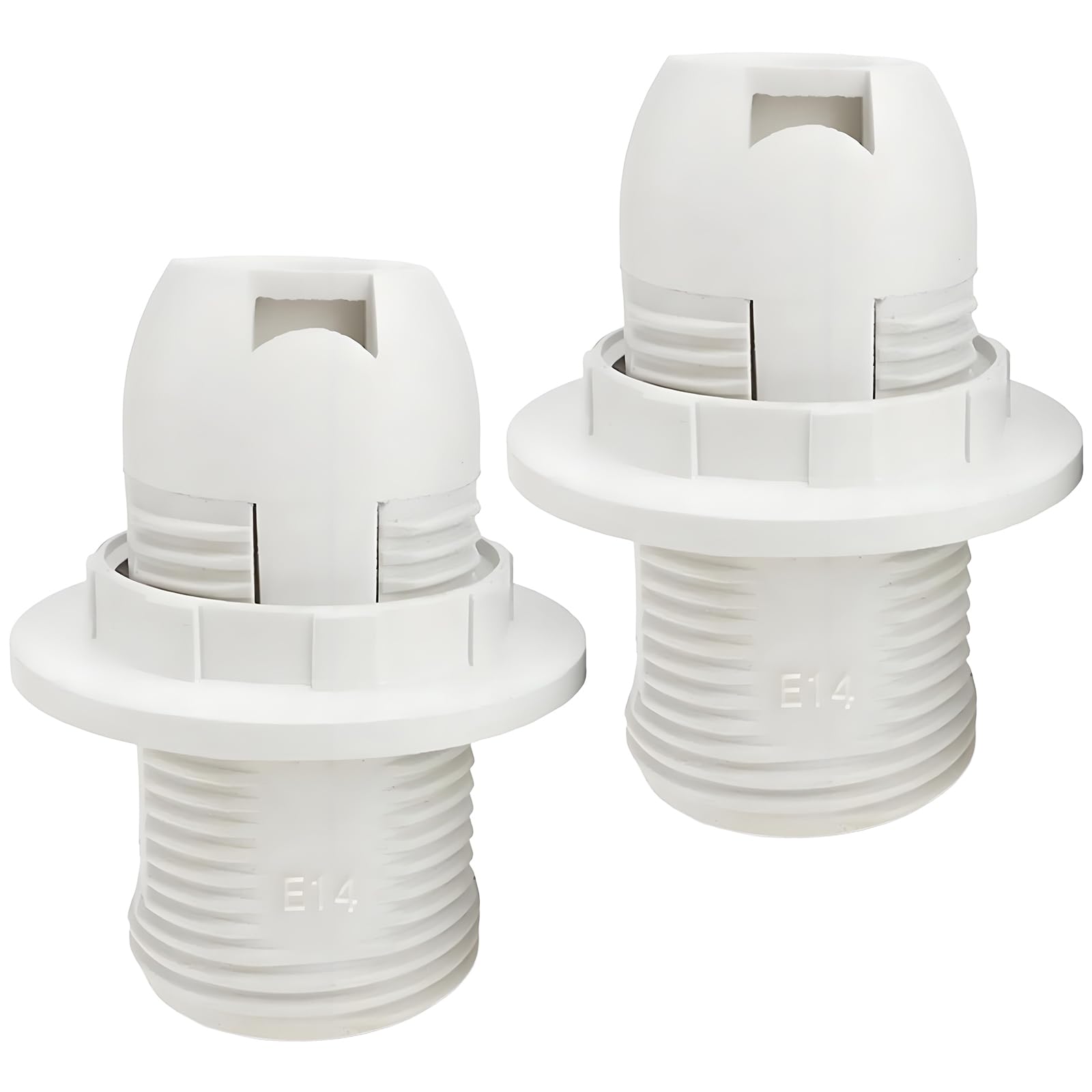 Yuiturt 2PCS E14 Bulb Holder E14 Lamp Holder, White Lamp Bulb Holder for Pendant Light Compatible with Most Light Bulbs