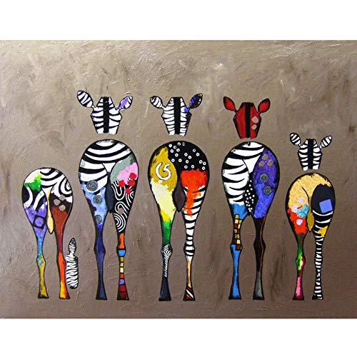 DIY Diamond Painting Kits for Adults Kids Room Decor House Office Presents for Her Him Five Zebras 15.7x11.8in 1 Pack by Tangbr