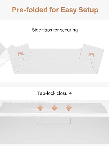 Miniatura 5 de Kootek 24 cajas de galletas con ventana, cajas de panadería de 12 x 8 x 2.5 pulgadas, cajas de pastelería para pasteles, fresas cubiertas de