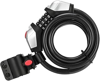 CLISPEED Kids Wrist Corsage 1set Bicycle Combination Lock Key Padlock Bike Lock 4-Digit Password Bike Lock Accessories Bicycle Lock Socket Black Zinc Alloy Bike Padlock