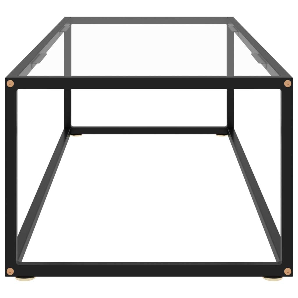 Mesa de salón negra con cristal templado 120 x 50 x 35 cm, mesa auxiliar, mesas de salón, mesas de salón, para un ambiente acogedor