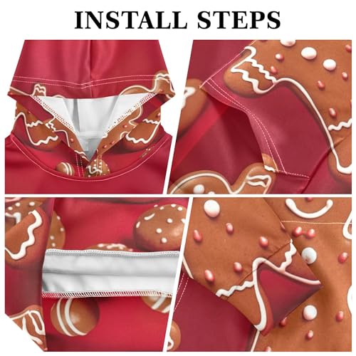 Kids Hoodies Sweaters Christmas Gingerbread Hooded Sweatshirts with Big Pockets for Boys Girls B04000213