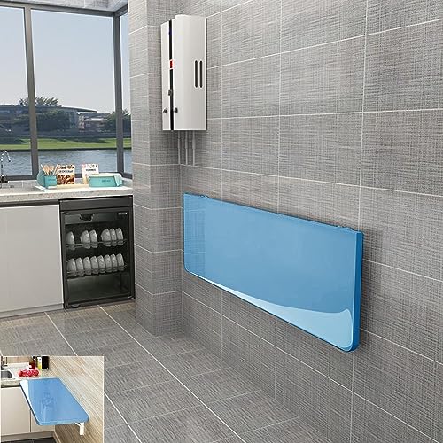 HJYBFA Escritorio Plegable de Pared - Mesa Flotante montada en la Pared, Banco de Trabajo de Madera Resistente para lavandería, diseño Compacto, Superficie Estable y versátil