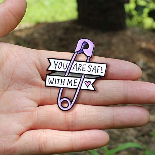 ROSTIVO Enamel Pins for Backpacks Aesthetic Pin for Men and Women You are Safe with Me Pin - Image 4
