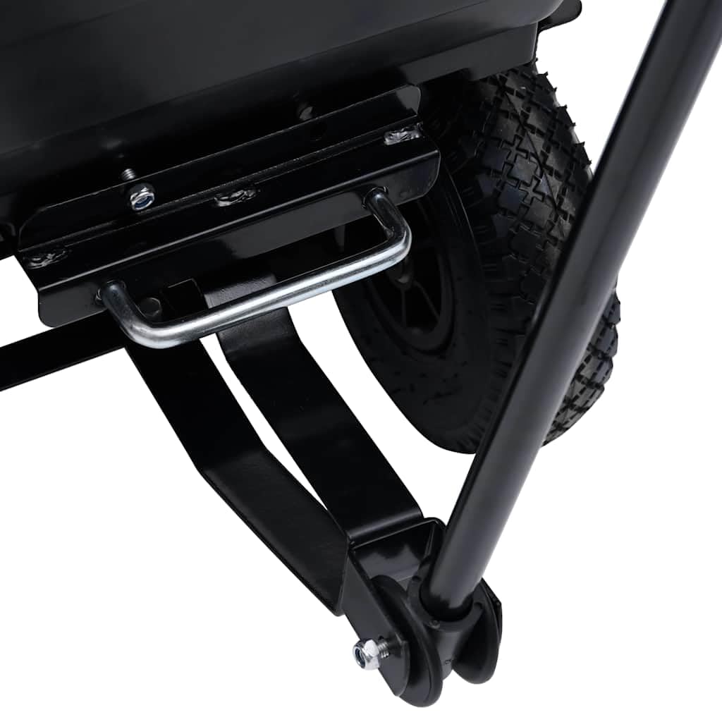 Carrello Carrello da Giardino 300 kg 75L Carrello Carriola con Telaio in Acciaio Pneumatici e Meccanismo di Ribaltamento Nero per Giardinaggio