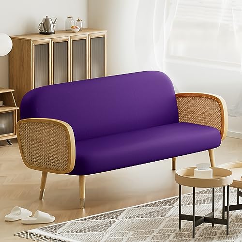Magshion Futon Cover Slipcover Armless Sofa Cover Furniture Protector Without Armrests Slipcover Soft with Elastic Bottom Queen Size 60"x80"x6" Purple - Image 3