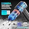 Bemkia Aspirabriciole Senza Fili, 21000Pa Potente Mini Aspirapolvere Portatile con 2 Filtri, Aspiratore per Auto, Casa, Animali Domestici e Spazi Ristretti (Nero)
