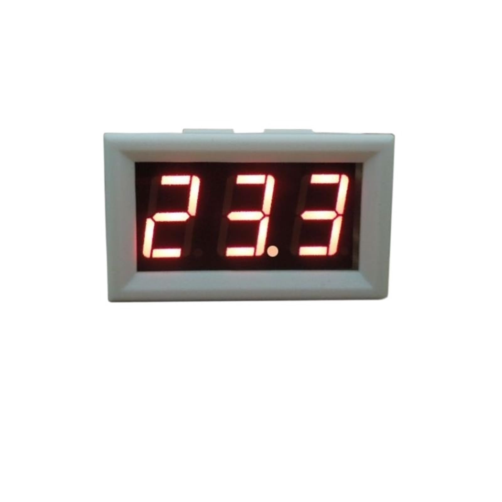 YB27 dwurzędowy woltomierz cyfrowy LED, 2,5 V, 2,8 V do 30 V, 150 V, wskaźnik napięcia słonecznego, 5 V, 12 V, 24 V, do motocykla, samochodowy woltomierz 3 V (biała osłona, czerwony, DC 2,80-30 V)