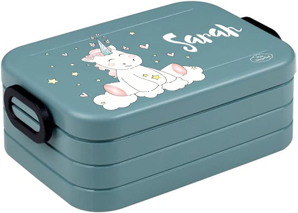 Mein Zwergenland Bento Lunch Box, Take A Break, Midi, Nordic Green Einhorn Cutie